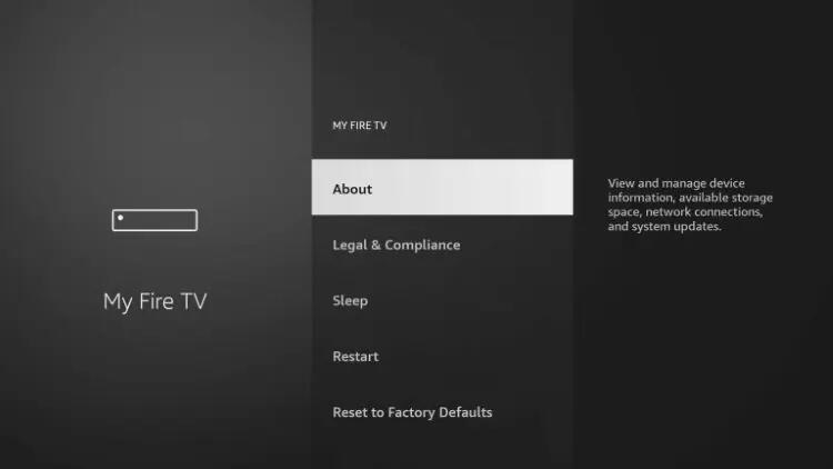 Mein Fire TV Menü Mein Fire TV Menü für IPTV Entwickleroptionen aufrufen
