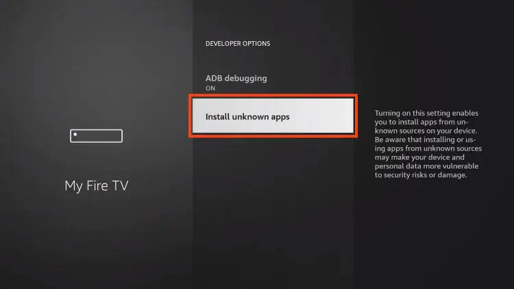 Entwickleroptionen aktiviert Fire TV Entwickleroptionen für IPTV Installation freigeschaltet